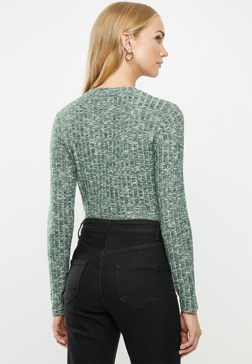 Jacqueline de Yong - Melissa long sleeve top - scarab/green 