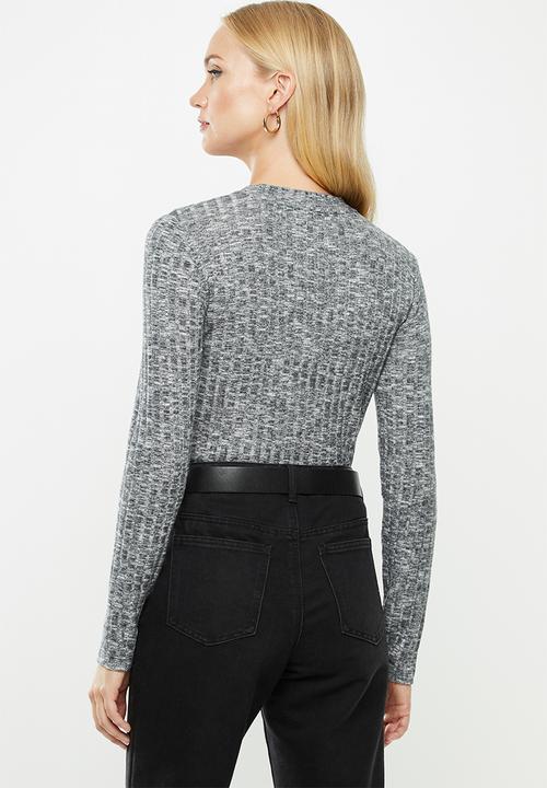 Jacqueline de Yong - Melissa long sleeve top - grey
