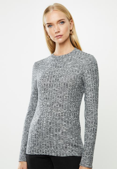 Jacqueline de Yong - Melissa long sleeve top - grey