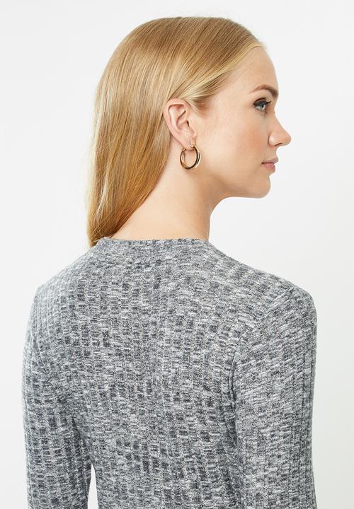 Jacqueline de Yong - Melissa long sleeve top - grey