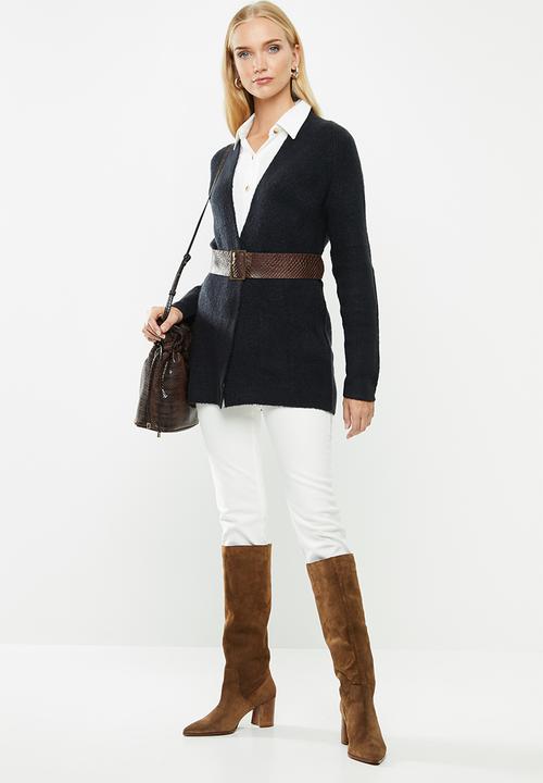 Jacqueline de Yong - Victus belted cardi - dark navy