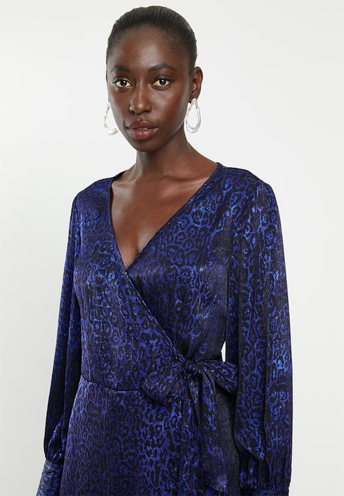 Vero Moda - Dakota wrap dress - black & blue 