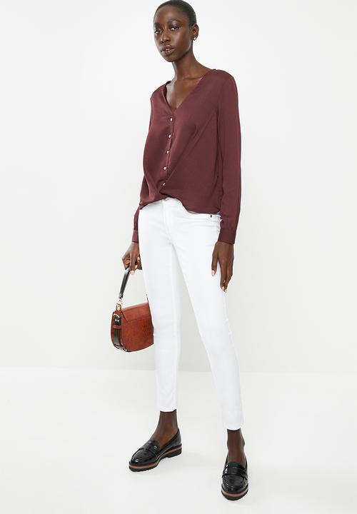 Vero Moda - Karola long sleeve shirt - burgundy