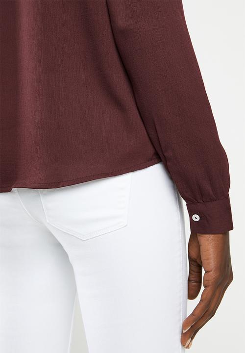 Vero Moda - Karola long sleeve shirt - burgundy