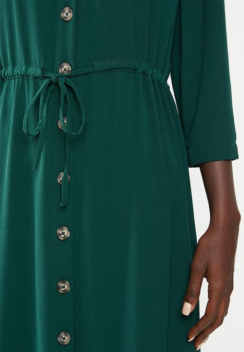 Vero Moda - Catrin calf shirt dress - green 