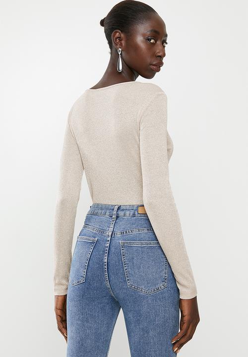 Vero Moda - Isla long sleeve O-neck lurex - grey
