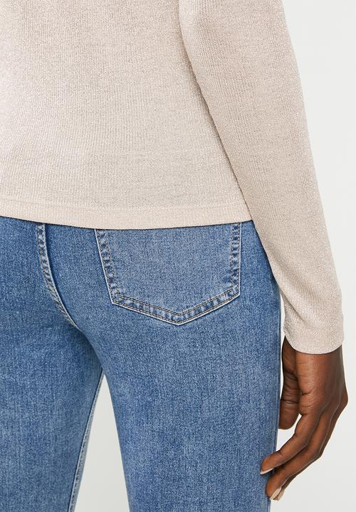 Vero Moda - Isla long sleeve O-neck lurex - grey