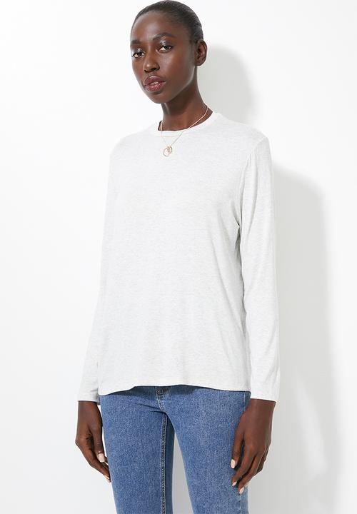 Superbalist - Longline curved hem top - ice melange