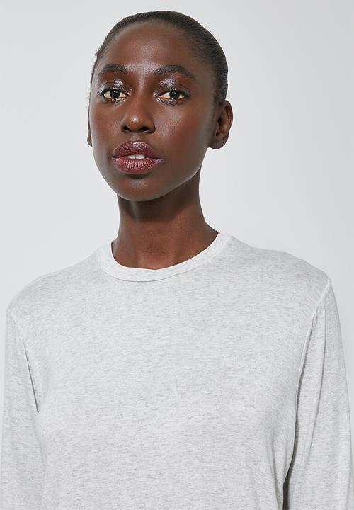 Superbalist - Longline curved hem top - ice melange