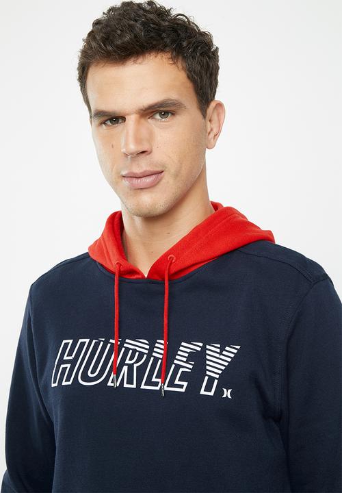 Hurley - Onshore pullover hoodie - navy & red