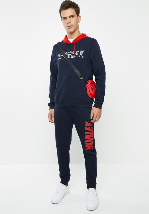 Hurley - Onshore pullover hoodie - navy & red