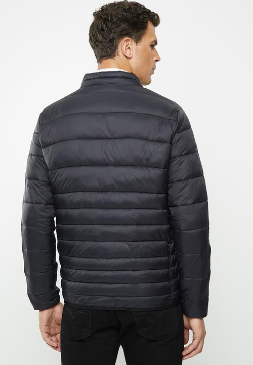 Jack & Jones - Bomb puffer collar jacket - black