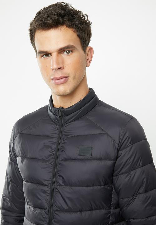 Jack & Jones - Bomb puffer collar jacket - black
