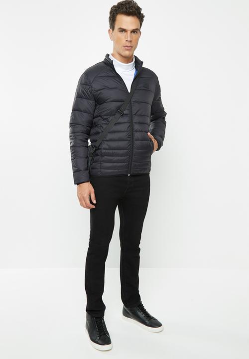 Jack & Jones - Bomb puffer collar jacket - black