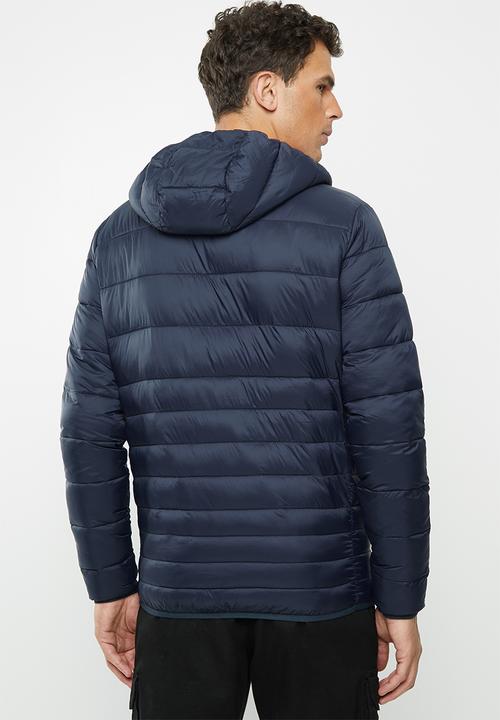 Jack & Jones - Bomb puffer hoodie jacket - navy