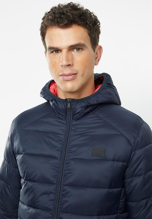 Jack & Jones - Bomb puffer hoodie jacket - navy