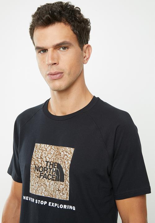 The North Face - Short sleeve raglan red box tee - black/stone