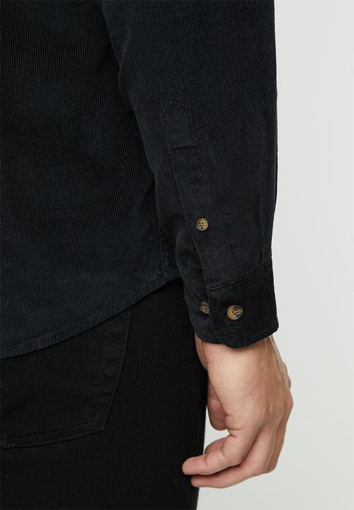 Only & Sons - Georg ls solid corduroy shirt - black