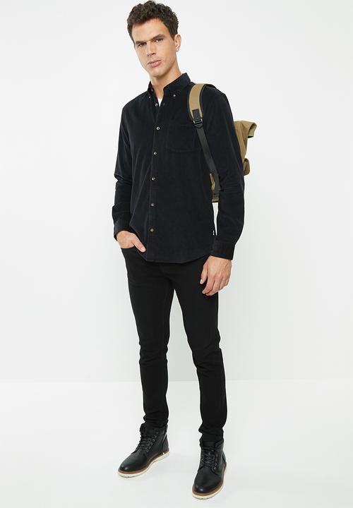 Only & Sons - Georg ls solid corduroy shirt - black