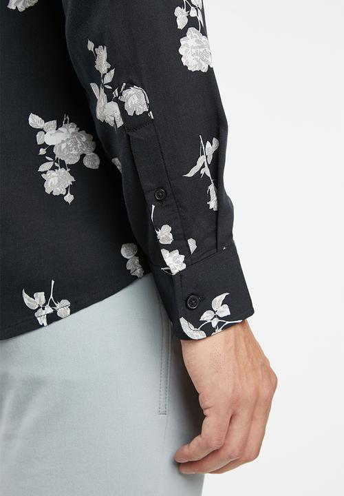 Only & Sons - Andres rose regular fit shirt - black