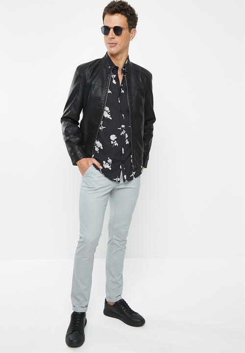 Only & Sons - Andres rose regular fit shirt - black