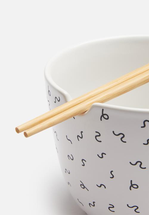 Typo - Novelty noodle bowl - black squiggle