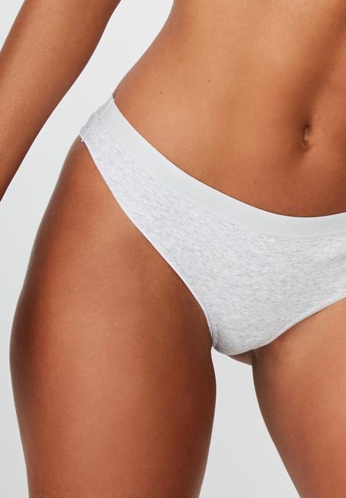 Cotton On - Cotton rib comfy G-string brief - grey