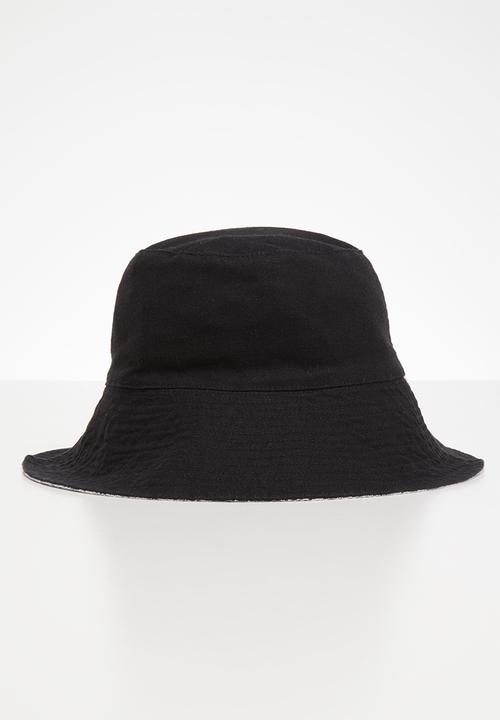 Rubi - Elly reversible wide brim bucket hat - black check