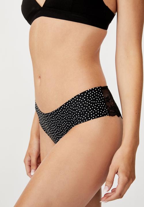 Cotton On - Lily lace brasiliano brief - black & white 