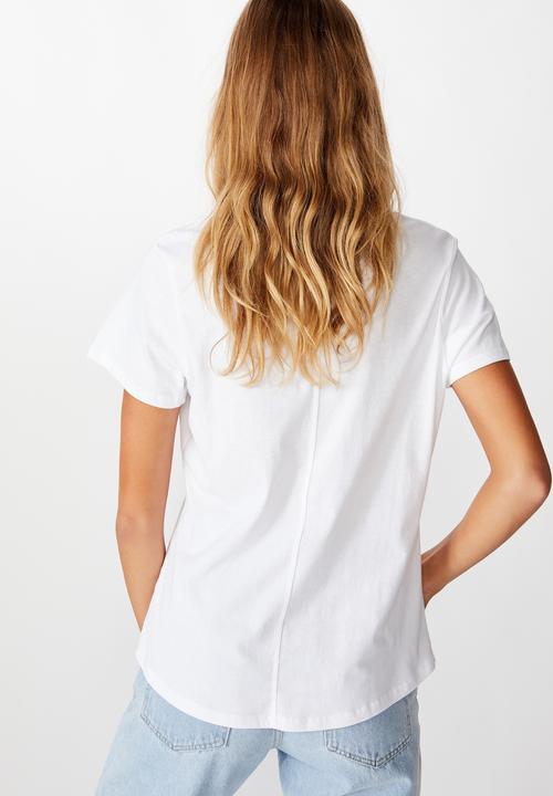 Cotton On - The one fitted v tee - white