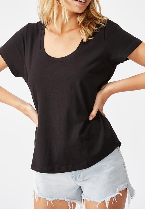 Cotton On - The one scoop tee - black