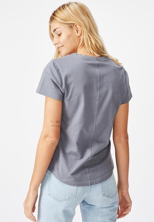 Cotton On - The one fitted v tee folkstone - grey
