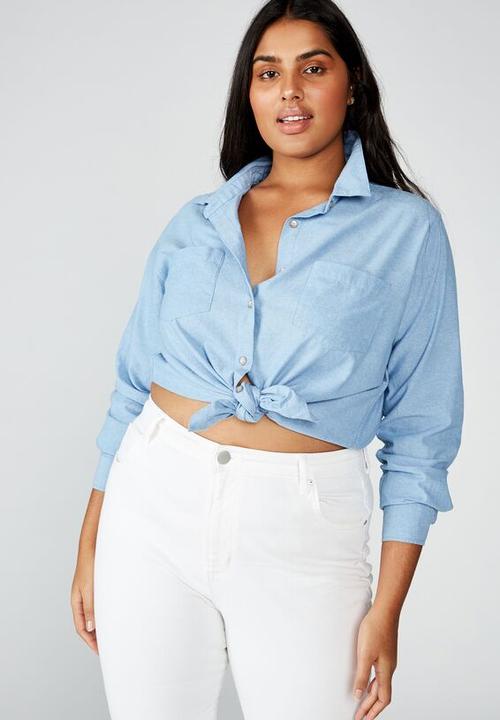Cotton On - Curve Lucy shirt - light blue