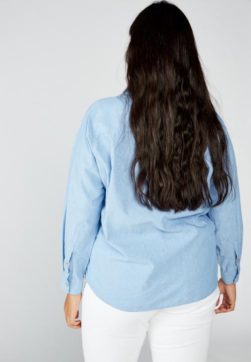 Cotton On - Curve Lucy shirt - light blue