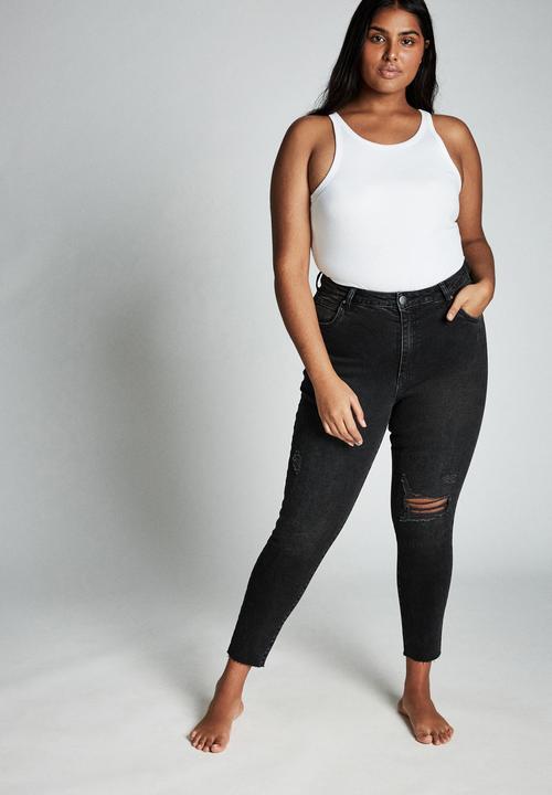 Cotton On - Curve Adriana high skinny jeans - black 