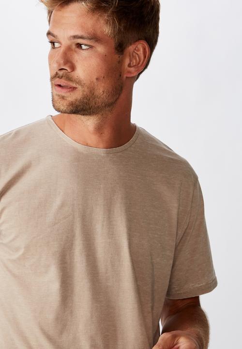 Cotton On - Longline curve hem burnout - gravel stone
