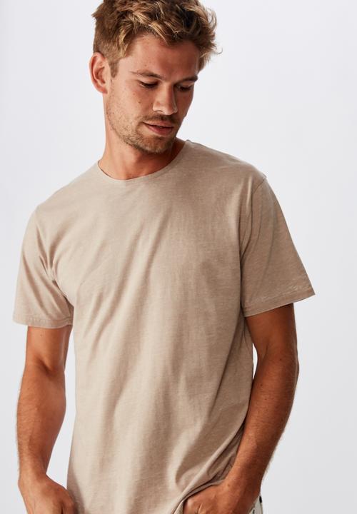 Cotton On - Longline curve hem burnout - gravel stone