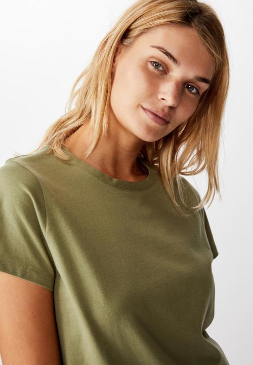 Cotton On - The one crew tee - oil green