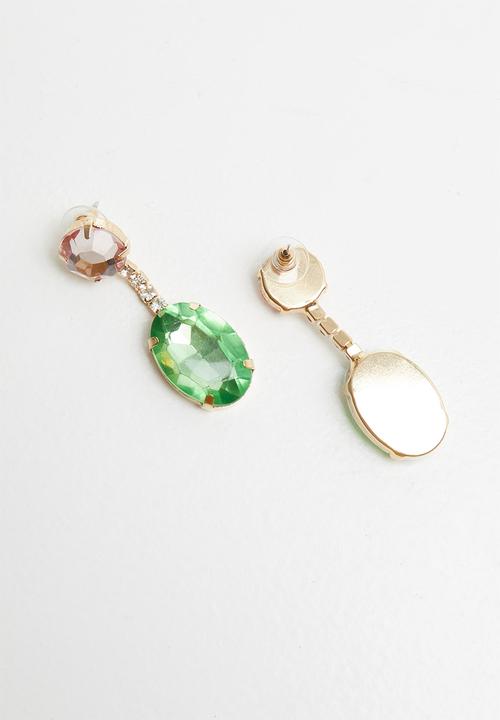 Superbalist - Ella statement studs - green & pink
