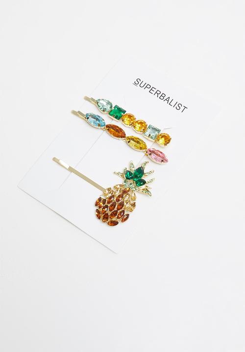 Superbalist - Pineapple hair slide set - multi