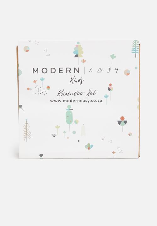 Modern Easy  - Kids bamboo dinner set - sky