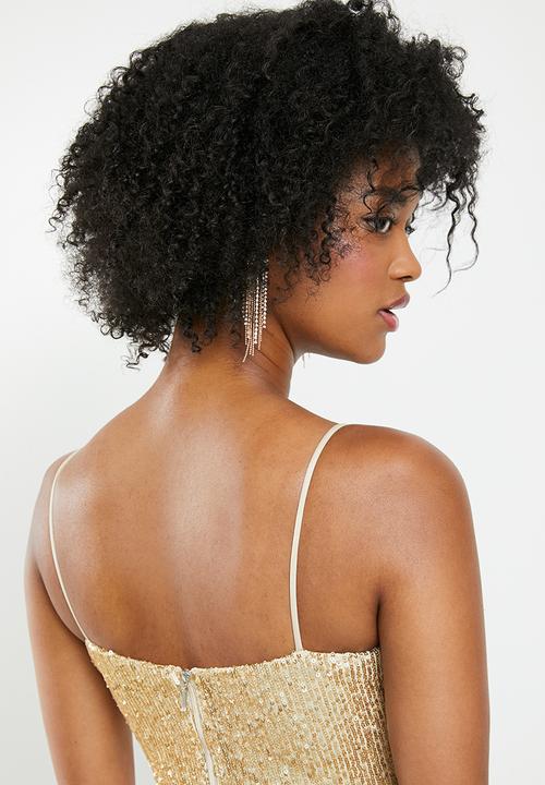 Blake - Sequin cami mini dress - gold