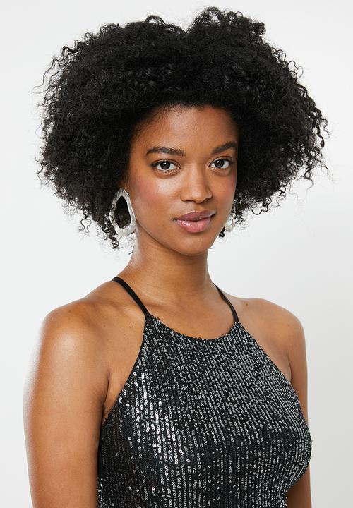 Blake - Sequin halter dress - black