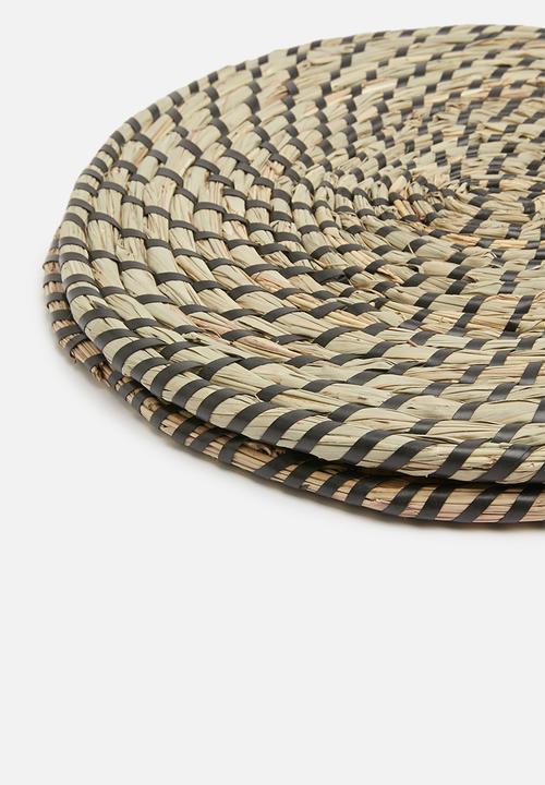 Sixth Floor - Lyanna placemat set of 2 - natural &  black