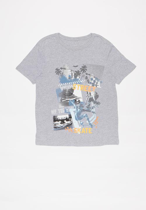 Rebel Republic - 2 pack street skate tee - yellow & grey 