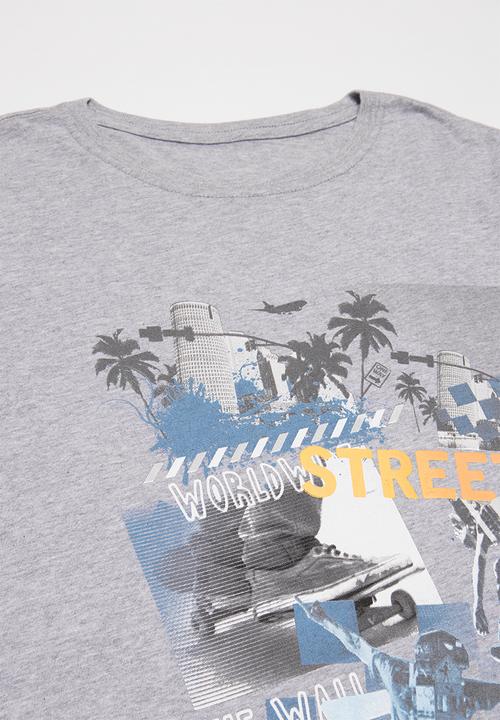Rebel Republic - 2 pack street skate tee - yellow & grey 