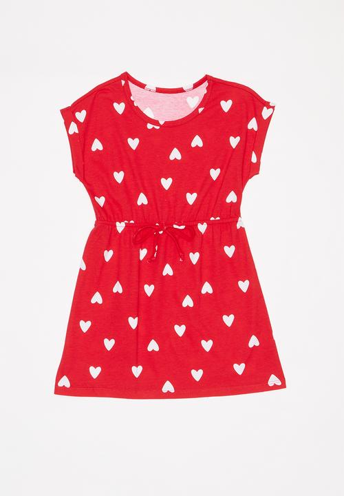 Pop Candy -  2 Pack heart T-shirt dress - grey/red