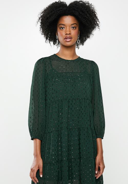 Blake - Tiered mini dress - green
