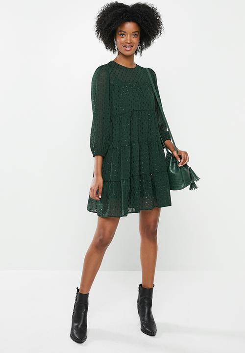 Blake - Tiered mini dress - green