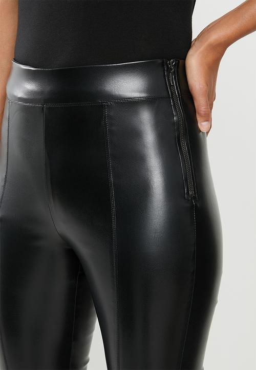 VELVET - Pleather skinny pant - black
